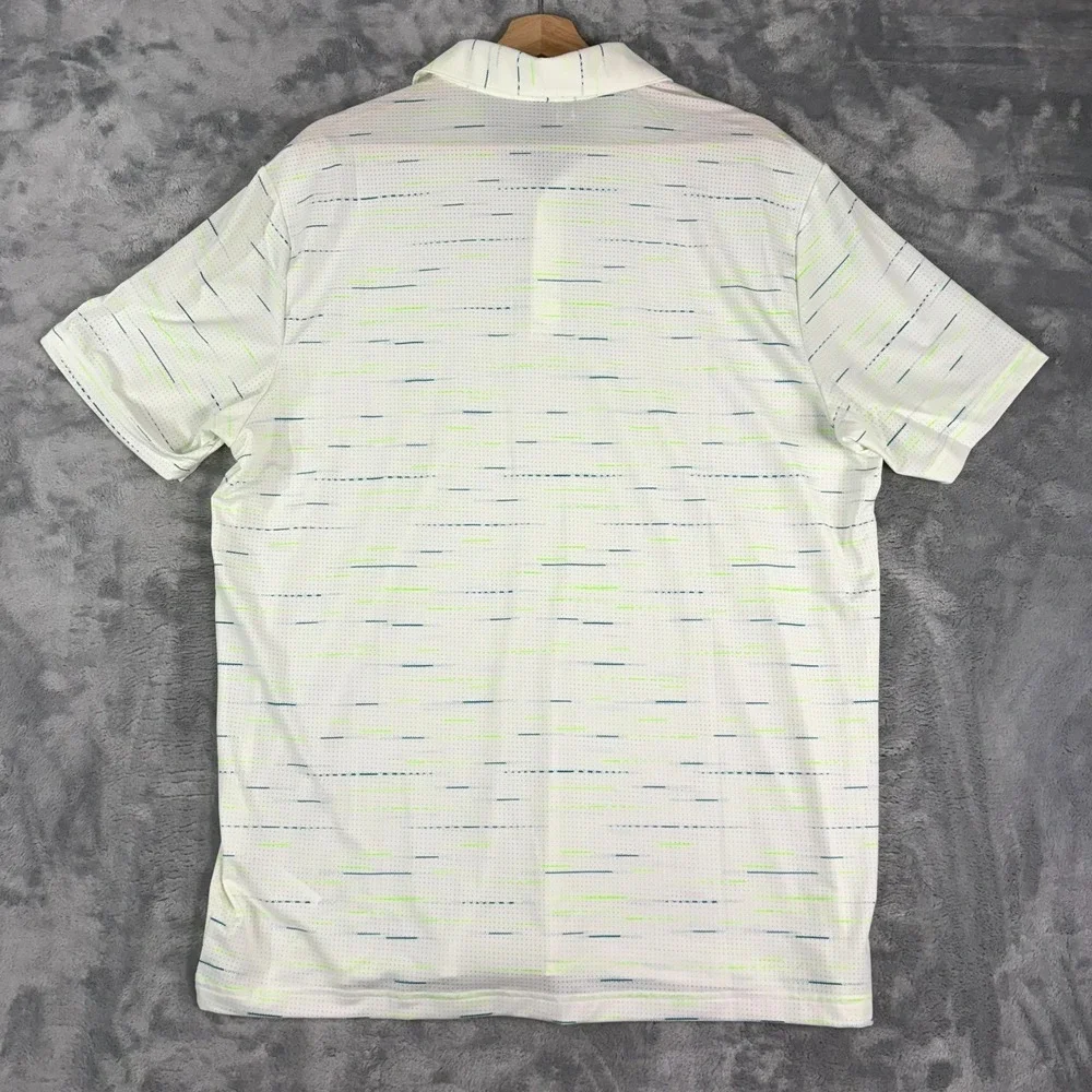 NWT Adidas Golf Men's Large Ultimate365 Mesh Print Polo Semi White NEW